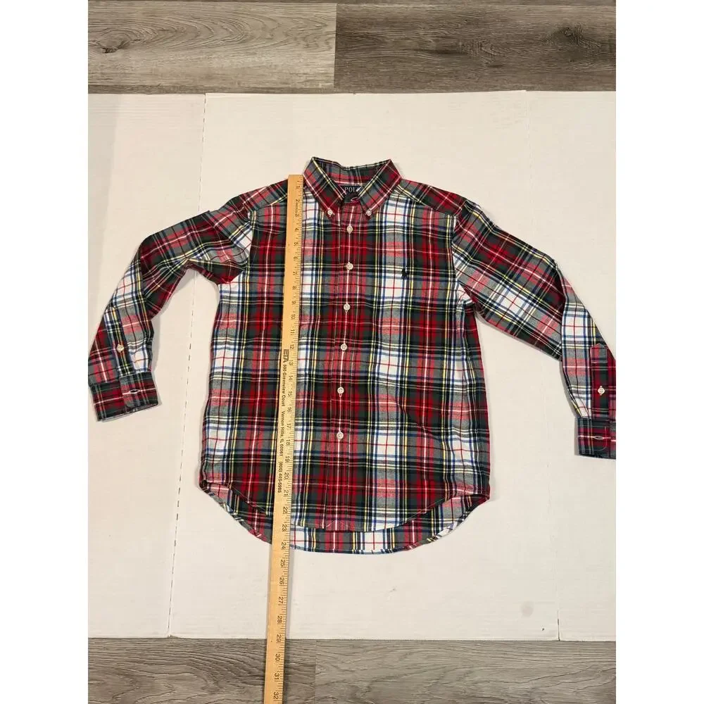 Polo Ralph Lauren Boys Size M (10-12) Plaid Long Sleeve Shirts – Lot of 2